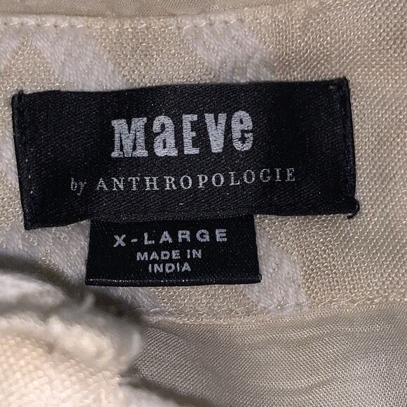 Maeve Anthropologie Dress Dominique Embroidered Tunic Ivory Womens Size XL - Picture 12 of 12